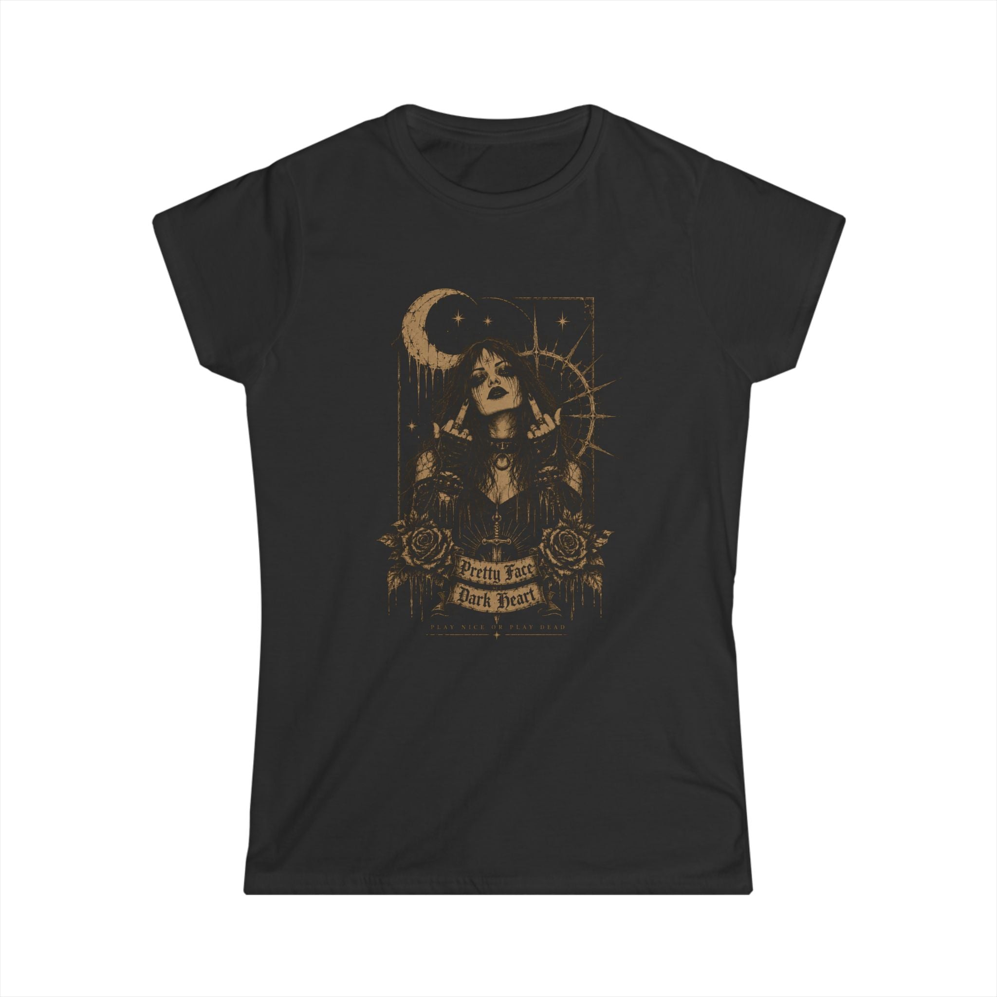 Pretty Face, Dark Heart Gothic Occult T-Shirt