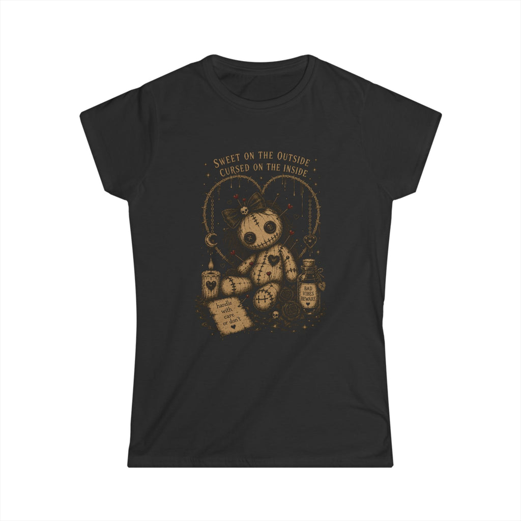 Sweet on the Outside, Cursed on the Inside – Creepy Cute Voodoo Doll T-Shirt