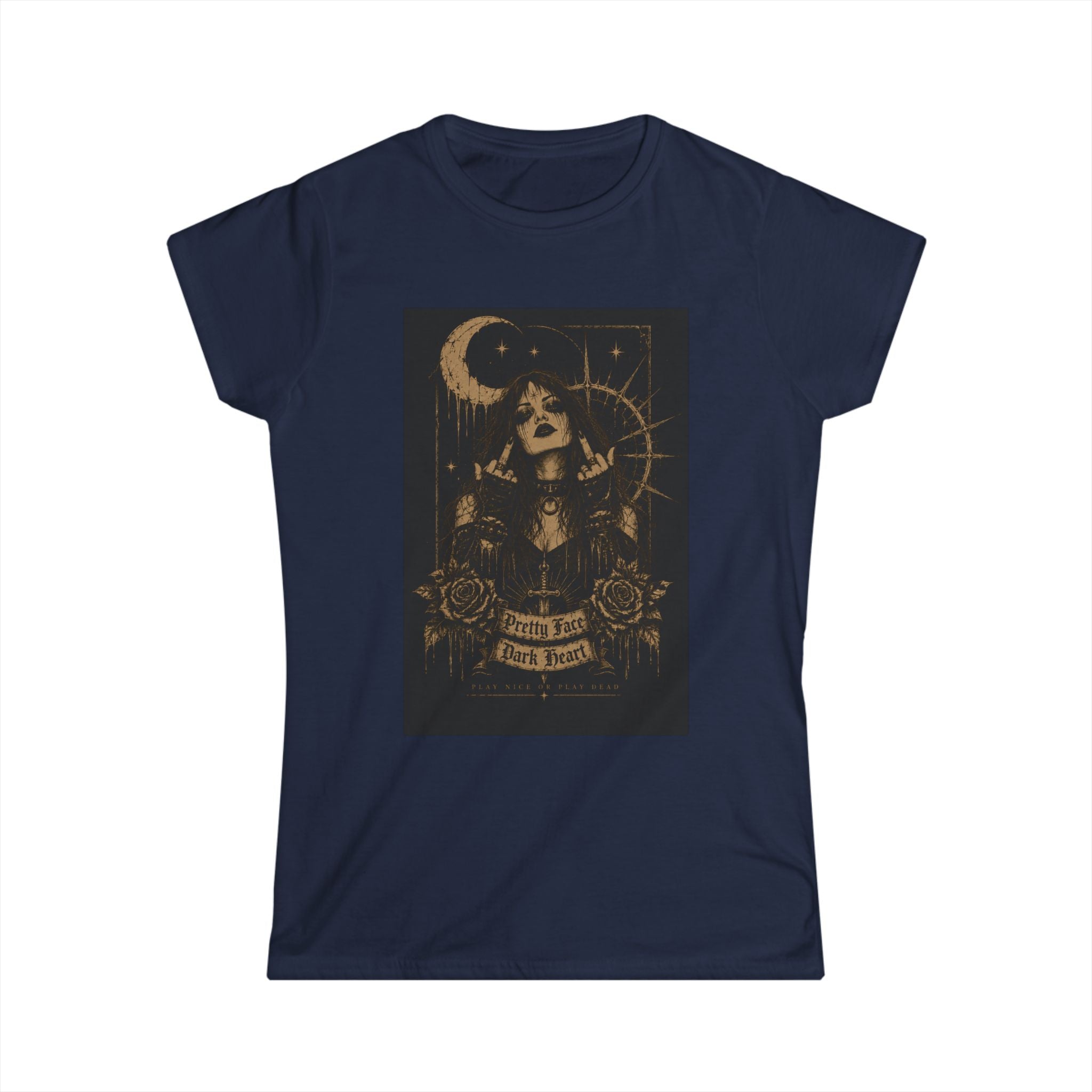 Pretty Face, Dark Heart Gothic Occult T-Shirt