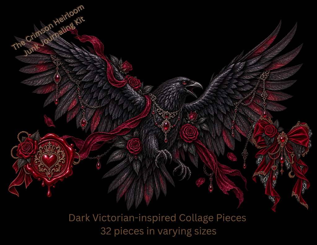 The Crimson Heirloom Junk Journal Kit