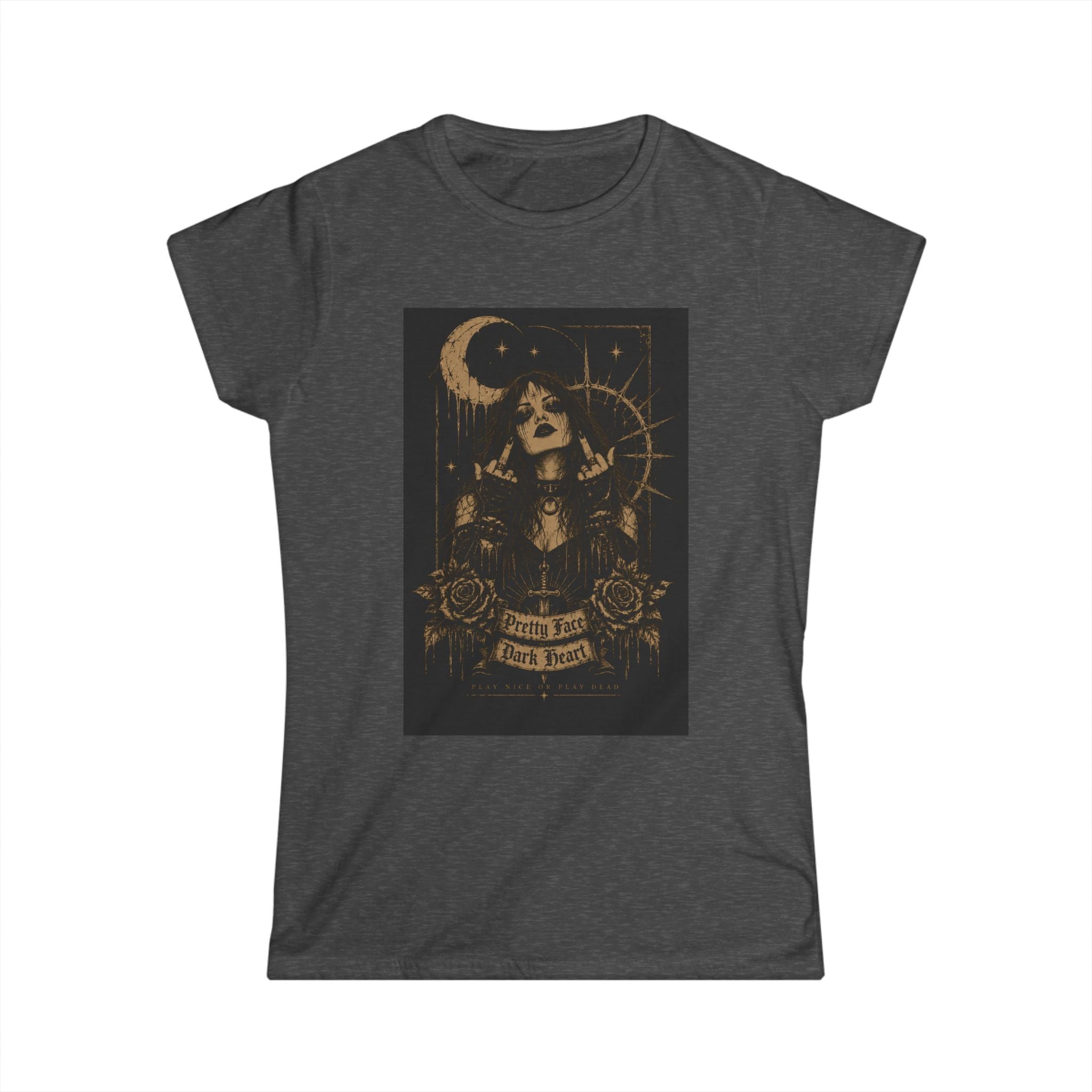 Pretty Face, Dark Heart Gothic Occult T-Shirt