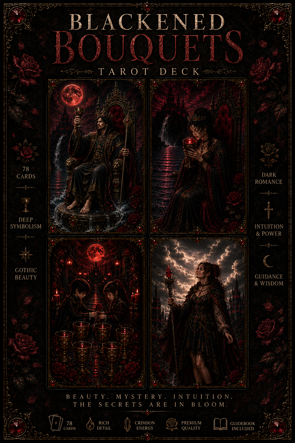 Full Tarot Card Art Pack — 78 Printable Cards with Bleed (Digital Download)