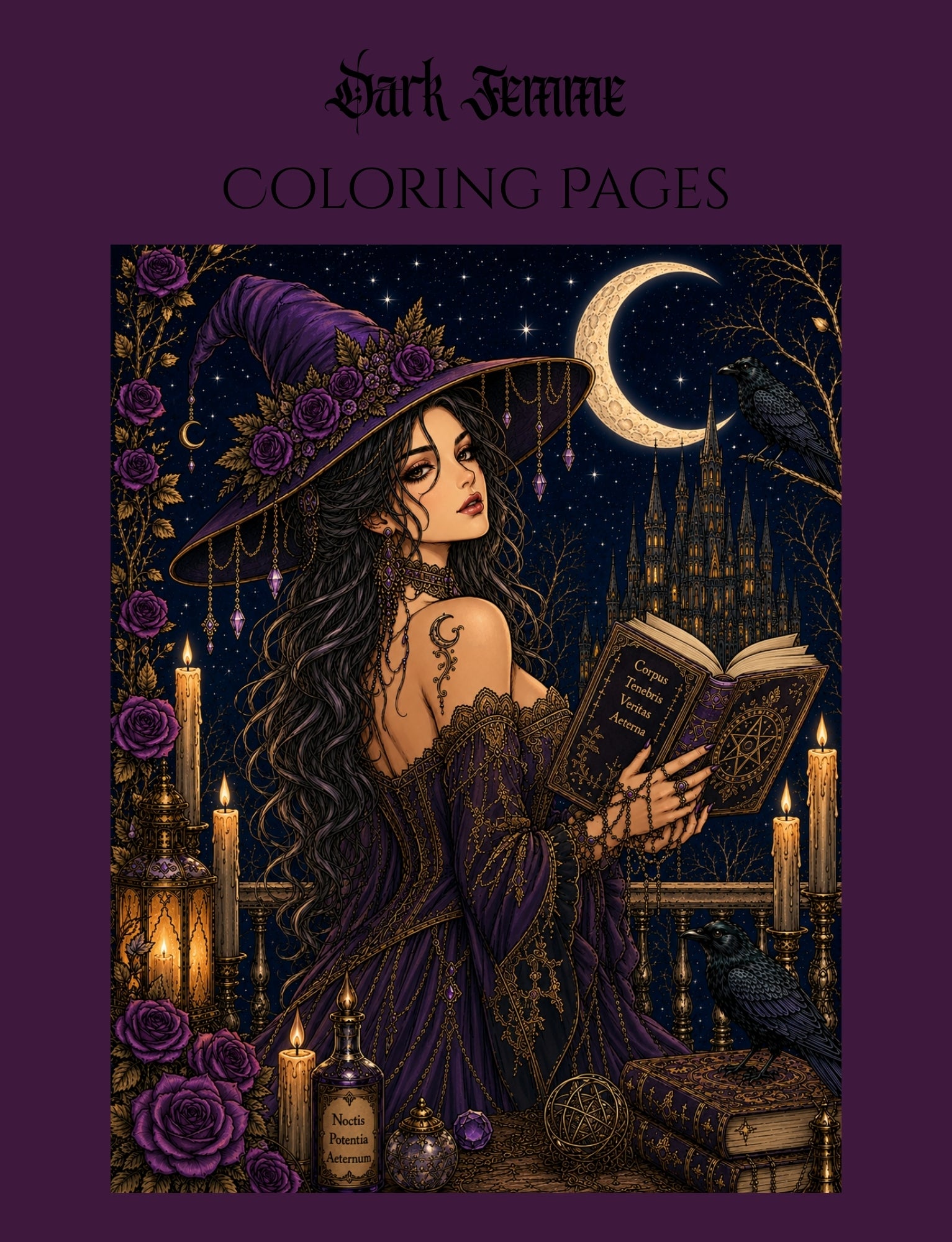 Dark Femme Coloring Book – Printable Digital Download